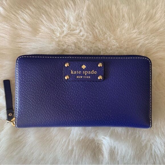 New ✨ KATE SPADE Wellesley Full Size Cobalt Blue Wallet - Picture 1 of 14